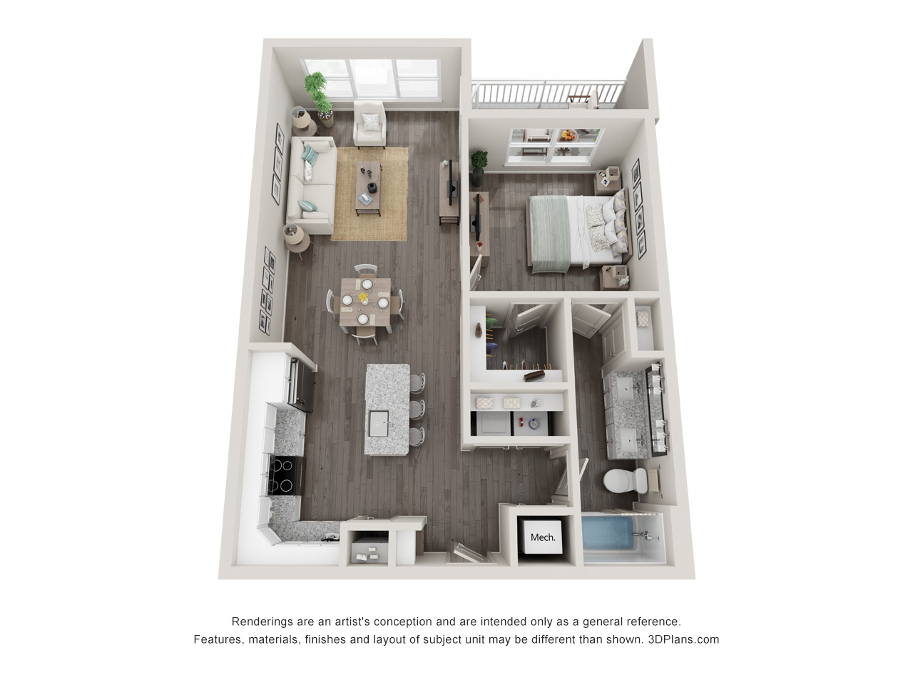 A2 ADA Apartment Floor Plan